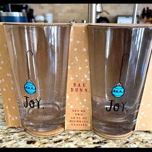RAE DUNN Joy Holiday highball glasses set of two